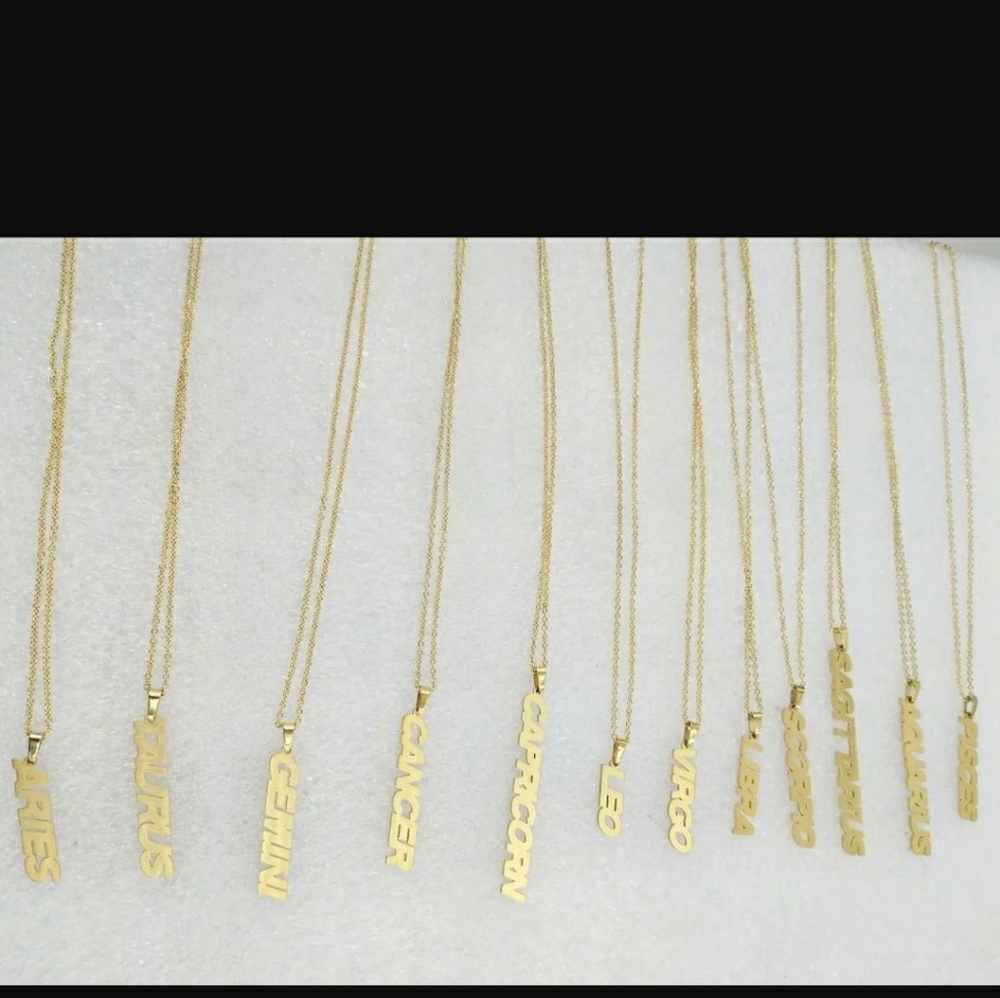 Custom stainless steel gold necklace.